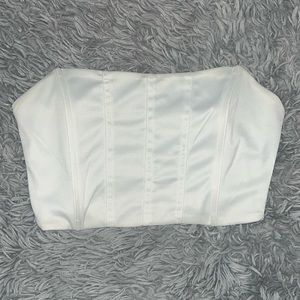 White bustier crop top